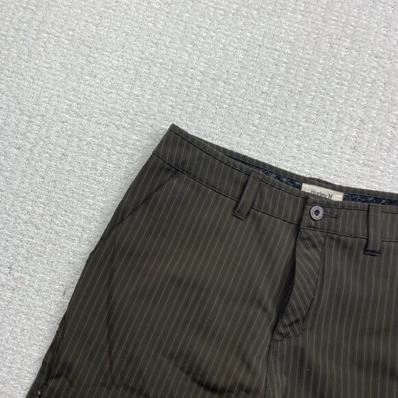Y2K Hurley Skater Shorts Dark Brown Striped Art Department Men Sz 30 Goth Punk - Picture 2 of 13